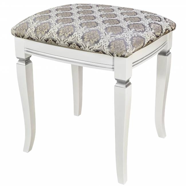 Банкетка Васко В 106Н белый/серебро, Маркус серебро