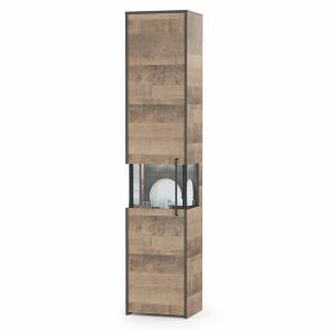 Шкаф-пенал с витриной Трувор 13.205 цвет дуб гранж песочный/интра Шкаф-пенал с витриной Трувор 13.205 цвет дуб гранж песочный/интра