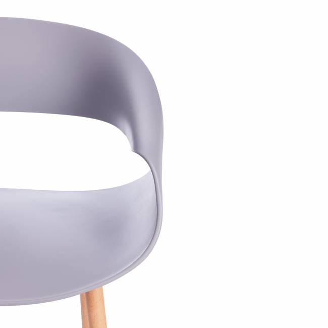 Стул QXX (mod. C1058-1) пластик/дерево, 60 х 53 х 81 см, Grey (серый) 92717 / натуральный (Комплект из 4 шт.) серый пластик/дерево