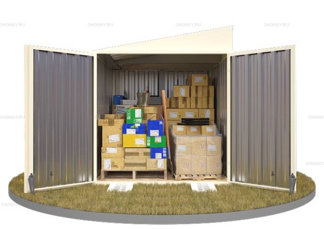 Хозблок SKOGGY секционный с односкатной крышей 2 х 2 м, слоновая кость