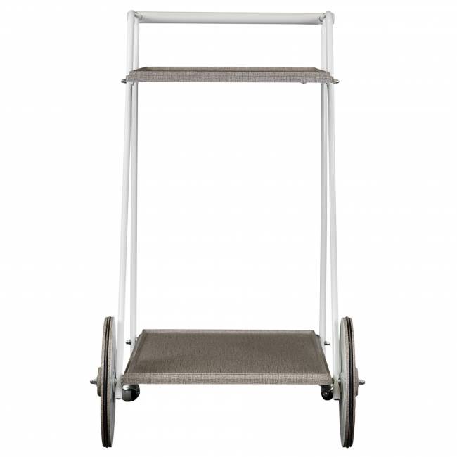 Стол сервировочный Новум белый/белый/текстиль темный Стол сервировочный Новум белый/белый/текстиль темный