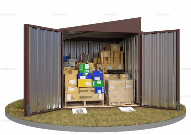 Хозблок SKOGGY секционный с односкатной крышей 2 х 2 м, шоколадный