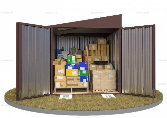 Хозблок SKOGGY секционный с односкатной крышей 2 х 2 м, шоколадный