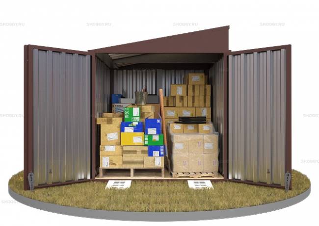 Хозблок SKOGGY секционный с односкатной крышей 2 х 2 м, шоколадный