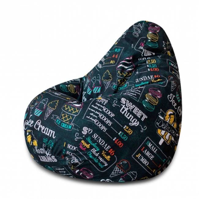 Кресло -мешок XL жаккард , разноцветный (ice cream) Кресло -мешок XL жаккард , разноцветный (ice cream)