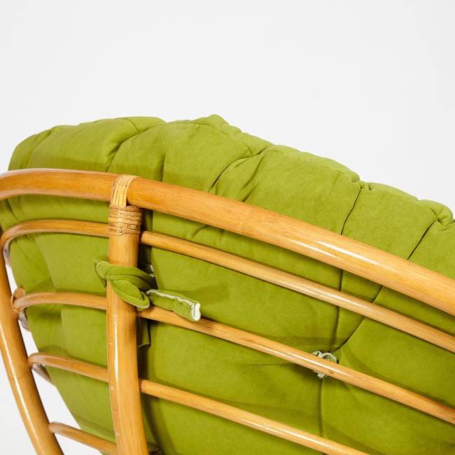 Кресло-качалка PAPASAN/ПАПАСАН w 23/01 B /с подушкой/ 115х78х104 см, Honey (мед), флок Олива, 23 Honey (мед)