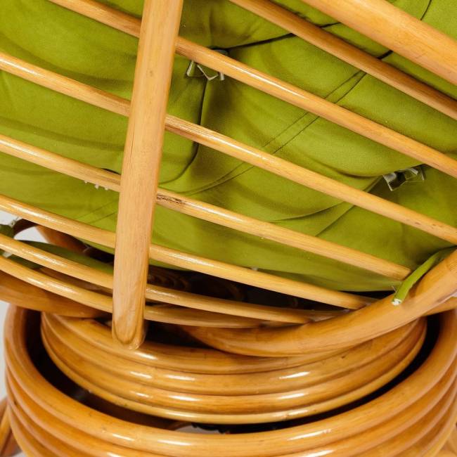 Кресло-качалка PAPASAN/ПАПАСАН w 23/01 B /с подушкой/ 115х78х104 см, Honey (мед), флок Олива, 23 Honey (мед)