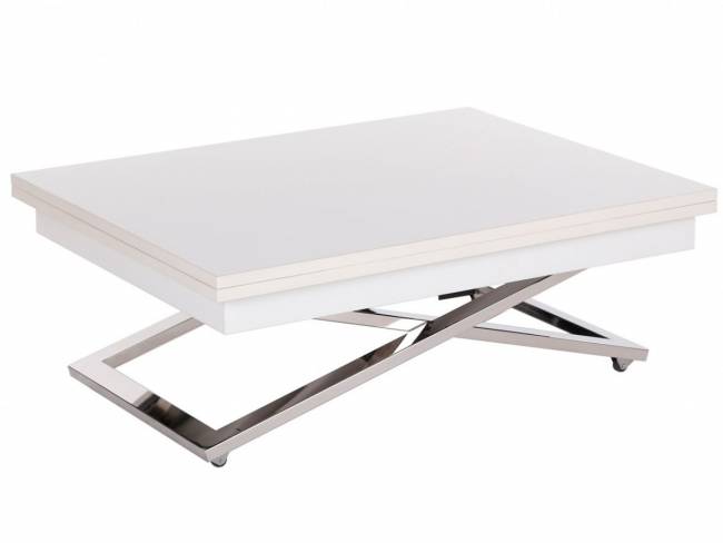 Стол-трансформер Левмар Cross D78/S79 белый/ опоры нерж.сталь Стол-трансформер Левмар Cross D78/S79 белый/ опоры нерж.сталь