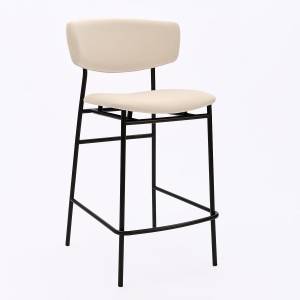 Дизайнерский полубарный стул Marko бежевый, черный металл