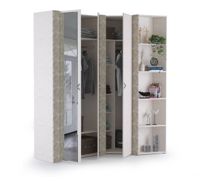 Набор шкафов Амели Моби № 2 цвет шёлковый камень/бетон чикаго беж Набор шкафов Амели Моби № 2 цвет шёлковый камень/бетон чикаго беж