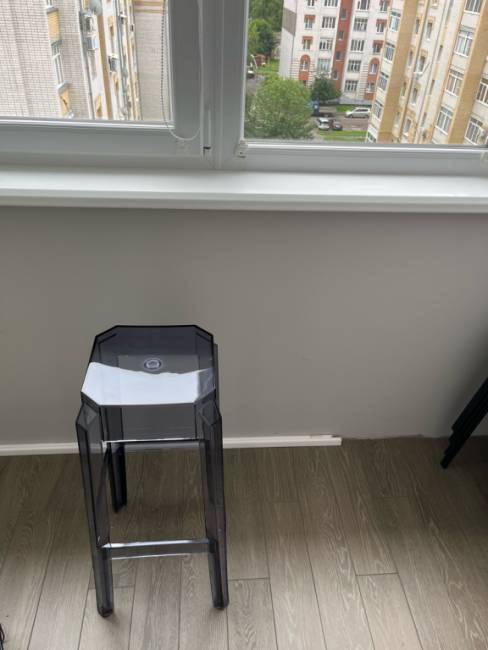 Табурет прозрачный барный Fox 75 серый 360х360х750 мм