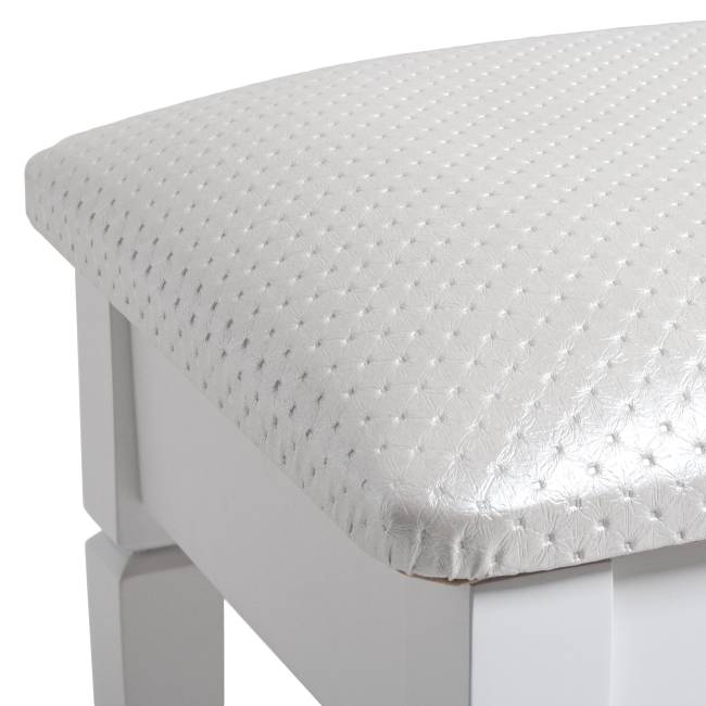 Банкетка Ретро М с ящиком белый, ткань экокожа белый