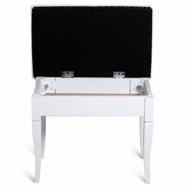 Банкетка Ретро М с ящиком белый, ткань экокожа белый