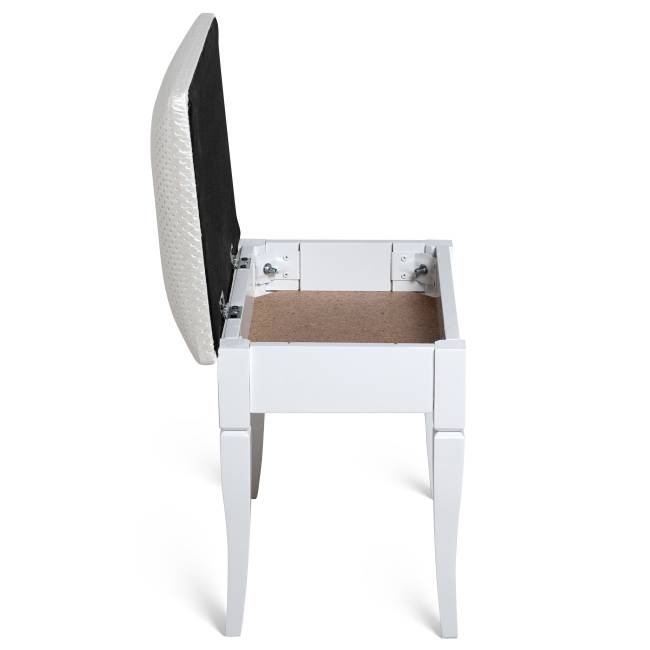 Банкетка Ретро М с ящиком белый, ткань экокожа белый