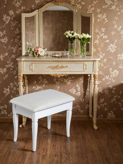 Банкетка Ретро М с ящиком белый, ткань экокожа белый