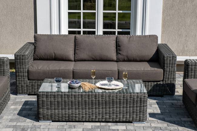 "Боно" лаунж-зона из искусственного ротанга, цвет графит "Боно" лаунж-зона из искусственного ротанга, цвет графит