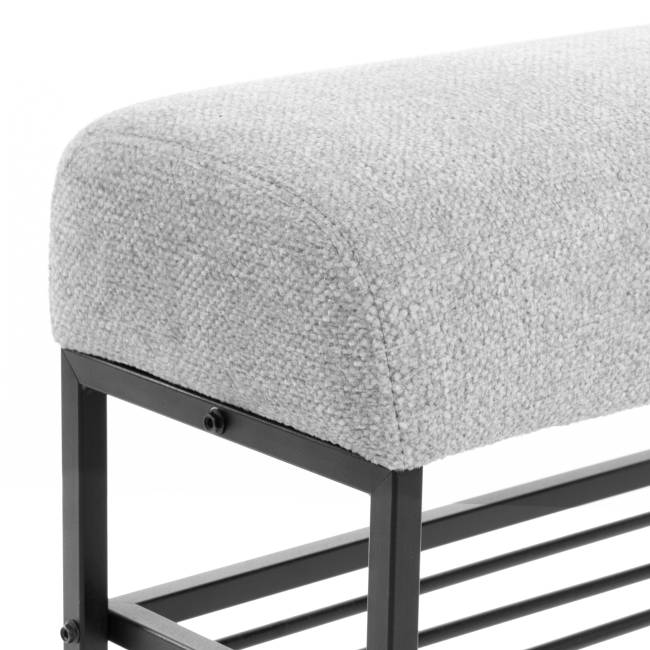 Банкетка-обувница Charli Lux/Чарли Люкс велюр/букле, VT shape silver серый велюр/букле