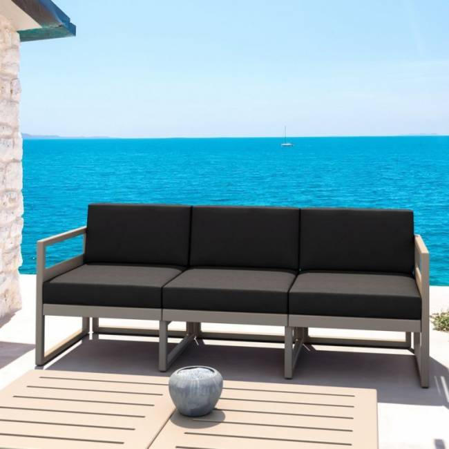 Комплект пластиковой мебели Mykonos XL бежевый, черный