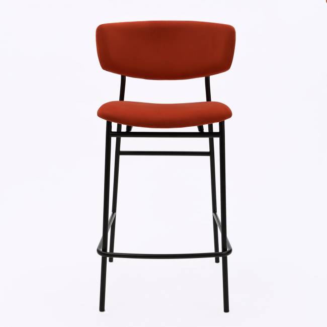 Дизайнерский полубарный стул Marko терракотовый, черный металл