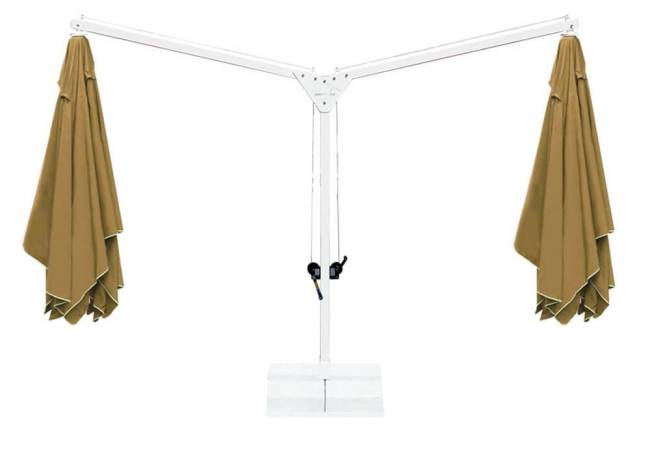 Зонт профессиональный двухкупольный 6х3 м Double Banana T бежевый 6000х3000 мм