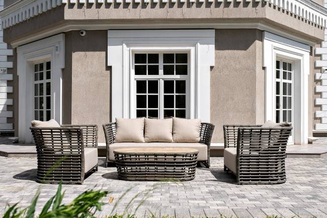 "Валенсия" лаунж-зона из искусственного ротанга, цвет серый "Валенсия" лаунж-зона из искусственного ротанга, цвет серый