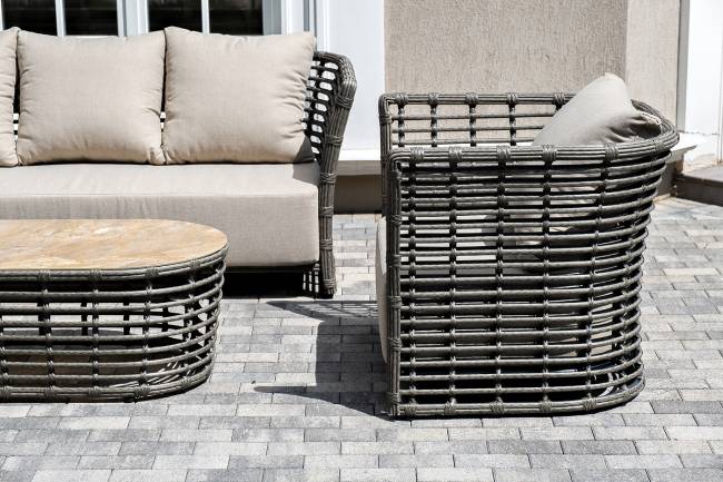 "Валенсия" лаунж-зона из искусственного ротанга, цвет серый "Валенсия" лаунж-зона из искусственного ротанга, цвет серый