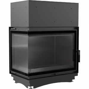 Топка с водяным контуром Amelia/PW/BL/24/BS/W/DECO, Г-образное стекло слева, змеевик