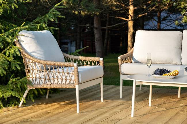 "Венеция" лаунж-зона из искусственного ротанга, цвет соломенный "Венеция" лаунж-зона из искусственного ротанга, цвет соломенный