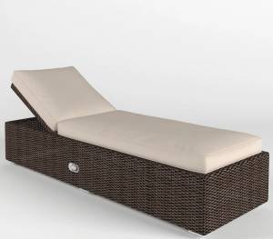Лежак "Малага", из искусственного ротанга, коричневый, черный, белый