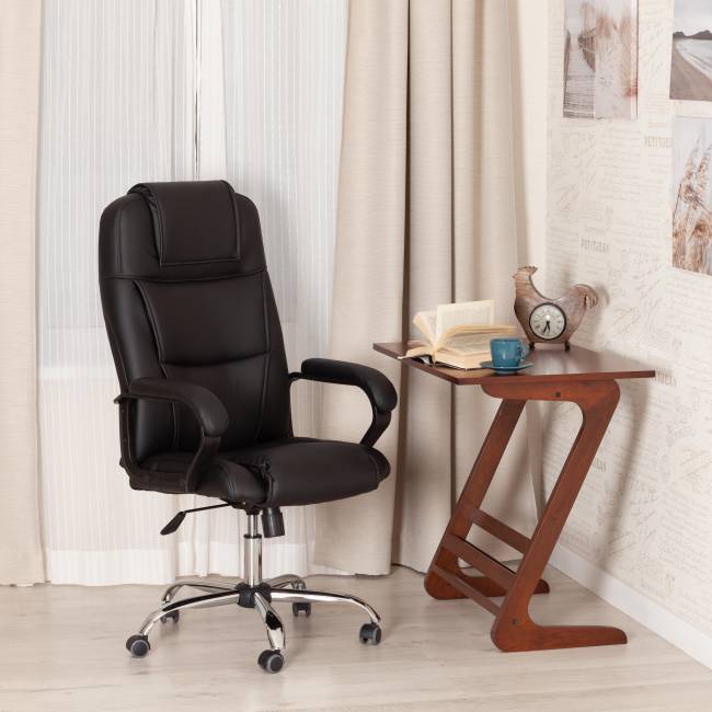 Кресло BERGAMO хром (22) кож/зам, черный, 36-6 черный кож/зам Кресло BERGAMO хром (22) кож/зам, черный, 36-6 черный кож/зам