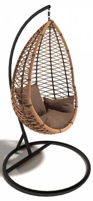 Кресло подвесное "Бамбук", из искуственного ротанга, бежевый, коричневый, черный Кресло подвесное "Бамбук", из искуственного ротанга, бежевый, коричневый, черный