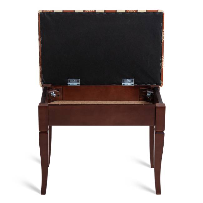 Банкетка Ретро М с ящиком средне-коричневый, ткань полоса коричн.