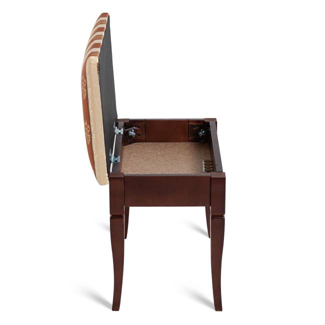 Банкетка Ретро М с ящиком средне-коричневый, ткань полоса коричн.