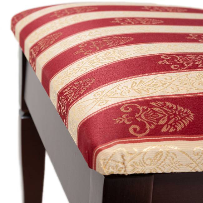 Банкетка Ретро М с ящиком средне-коричневый, ткань полоса бордо