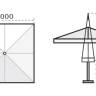 Зонт профессиональный 4х4 м Palladio Telescopic натуральный, слоновая кость 4000х4000 мм