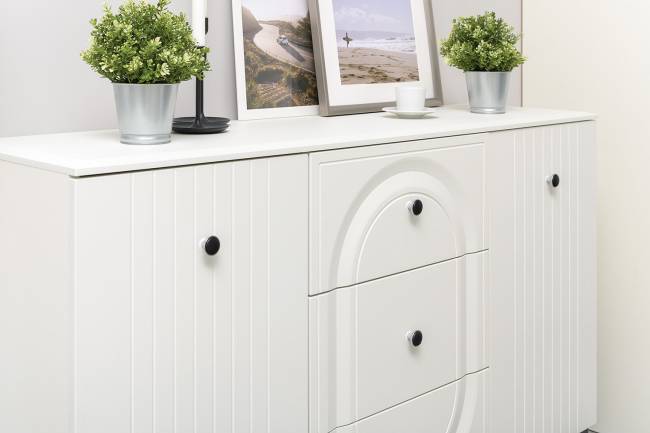 Два комода для аппаратуры с полками и пенал со стеклом Валенсия цвет белый шагрень Два комода для аппаратуры с полками и пенал со стеклом Валенсия цвет белый шагрень