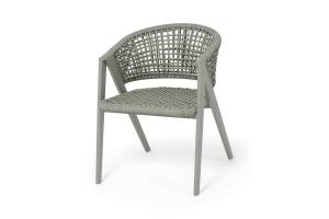 "Амстердам" стул плетеный из роупа, каркас алюминий, роуп серый круглый "Амстердам" стул плетеный из роупа, каркас алюминий, роуп серый круглый