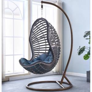 Подвесное кресло из иск. ротанга AFM-810G, серый, серая подушка Подвесное кресло из иск. ротанга AFM-810G, серый, серая подушка