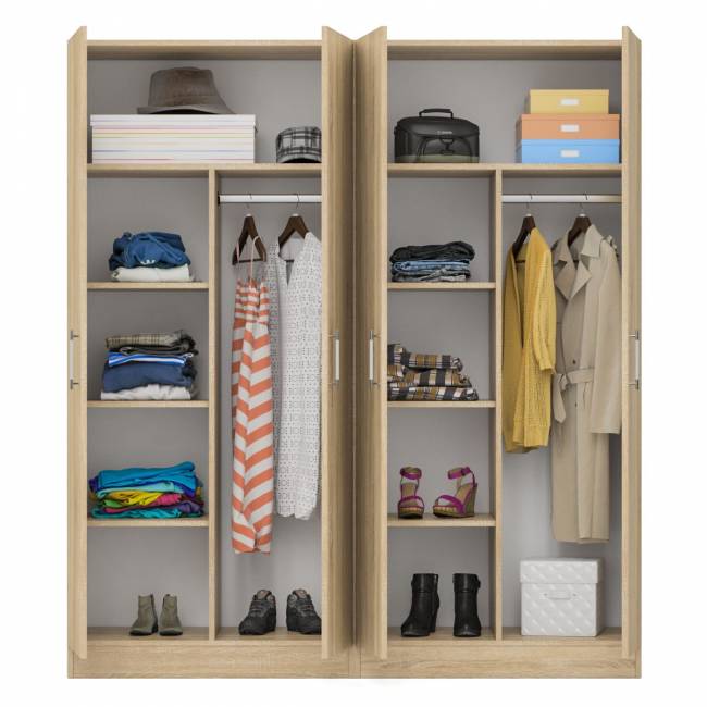 Два 2-х створчатых шкафа для одежды Стандарт цвет дуб сонома Два 2-х створчатых шкафа для одежды Стандарт цвет дуб сонома