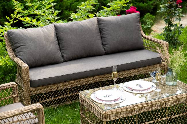 "Гранд Латте" лаунж-зона из искусственного ротанга, цвет соломенный "Гранд Латте" лаунж-зона из искусственного ротанга, цвет соломенный