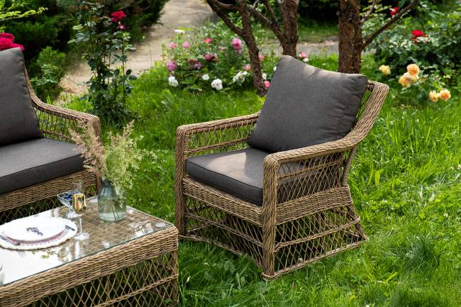 "Гранд Латте" лаунж-зона из искусственного ротанга, цвет соломенный "Гранд Латте" лаунж-зона из искусственного ротанга, цвет соломенный