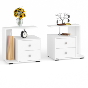 Комплект прикроватных тумб Камелия (левая + правая) цвет белый