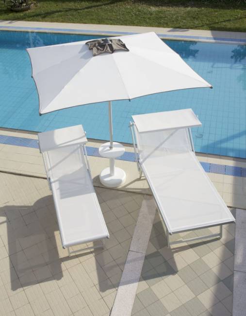 Шезлонг-лежак металлический VIP 2100х1000х470 мм