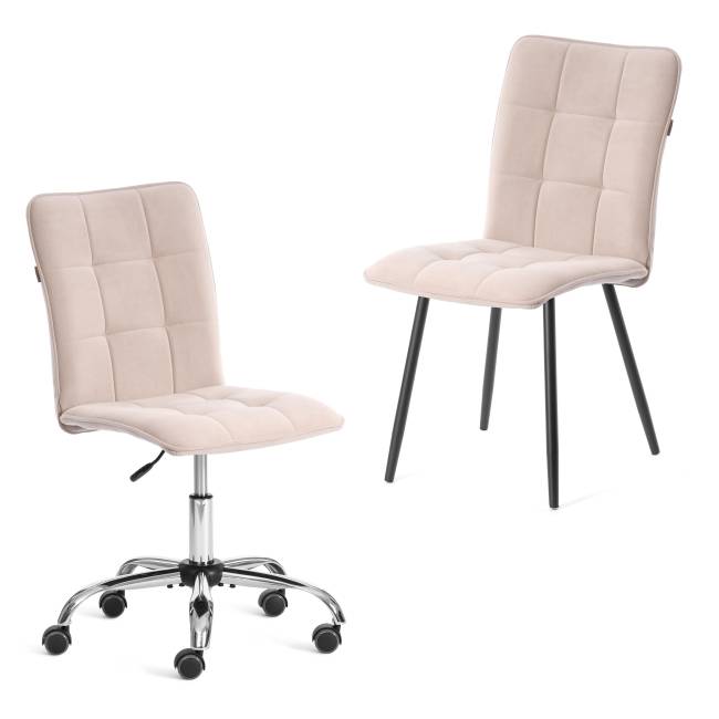 Комплект кресло + стул Bari LT, флок , бежевый/черный, 7, 41х55х89 см бежевый/черный флок Комплект кресло + стул Bari LT, флок , бежевый/черный, 7, 41х55х89 см бежевый/черный флок