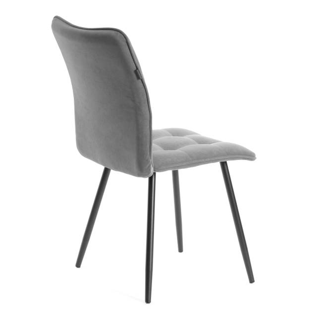 Комплект кресло + стул Bari LT, флок , серый/черный, 29, 41х55х89 см серый/черный флок