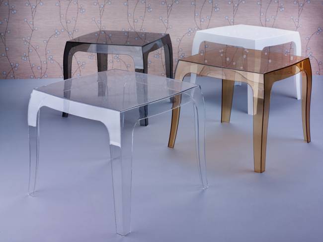 Столик прозрачный журнальный Queen прозрачный 510х510х430 мм