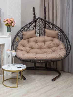 Подвесное двухместное кресло из искусственного ротанга "BUENO GRANDE", коричневый Подвесное двухместное кресло из искусственного ротанга "BUENO GRANDE", коричневый