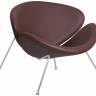 Кресло дизайнерское DOBRIN EMILY, коричневый винил YP5, хромированная сталь