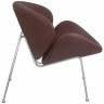 Кресло дизайнерское DOBRIN EMILY, коричневый винил YP5, хромированная сталь
