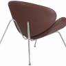 Кресло дизайнерское DOBRIN EMILY, коричневый винил YP5, хромированная сталь